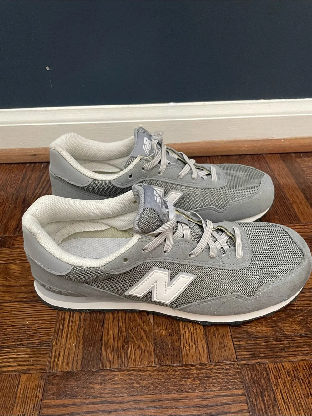 New Balance Light Gray Mesh Athletic Sneakers